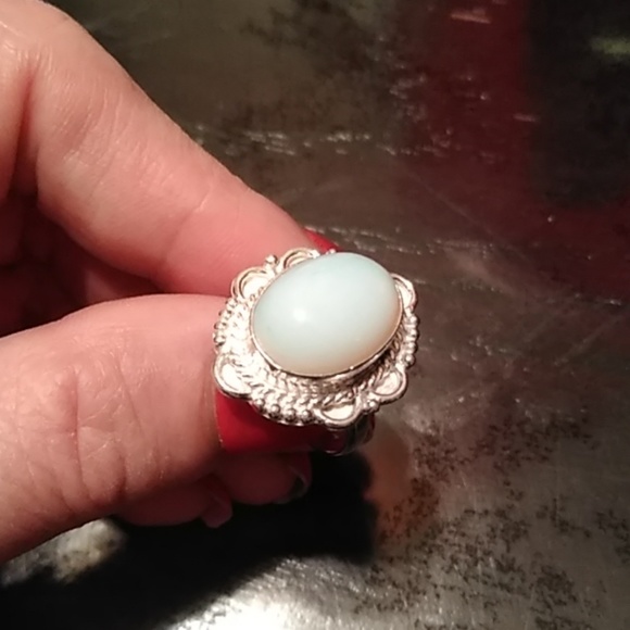 Sterling silver and moonstone ring - Picture 3 of 4
